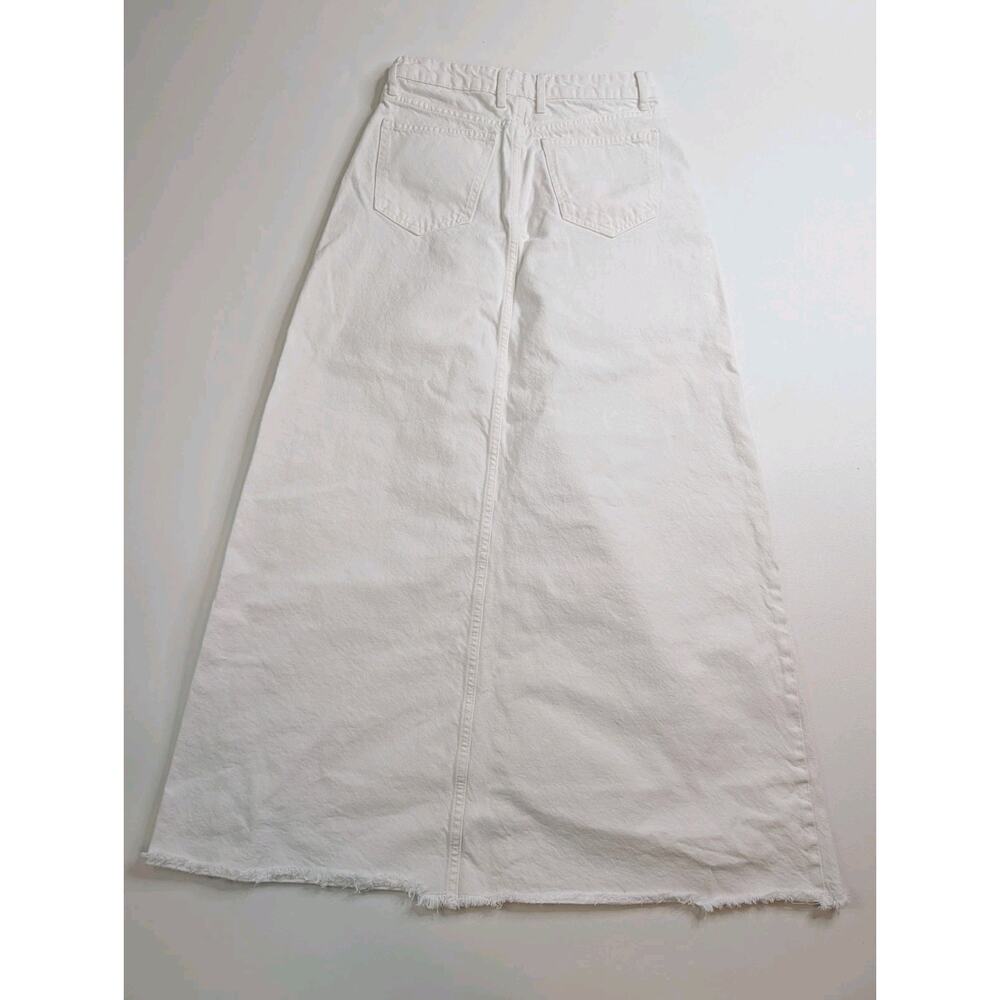 Free People We The Free Come As You Are Denim Maxi Skirt White Frayed Hem Sz- 2 - Picture 5 of 11